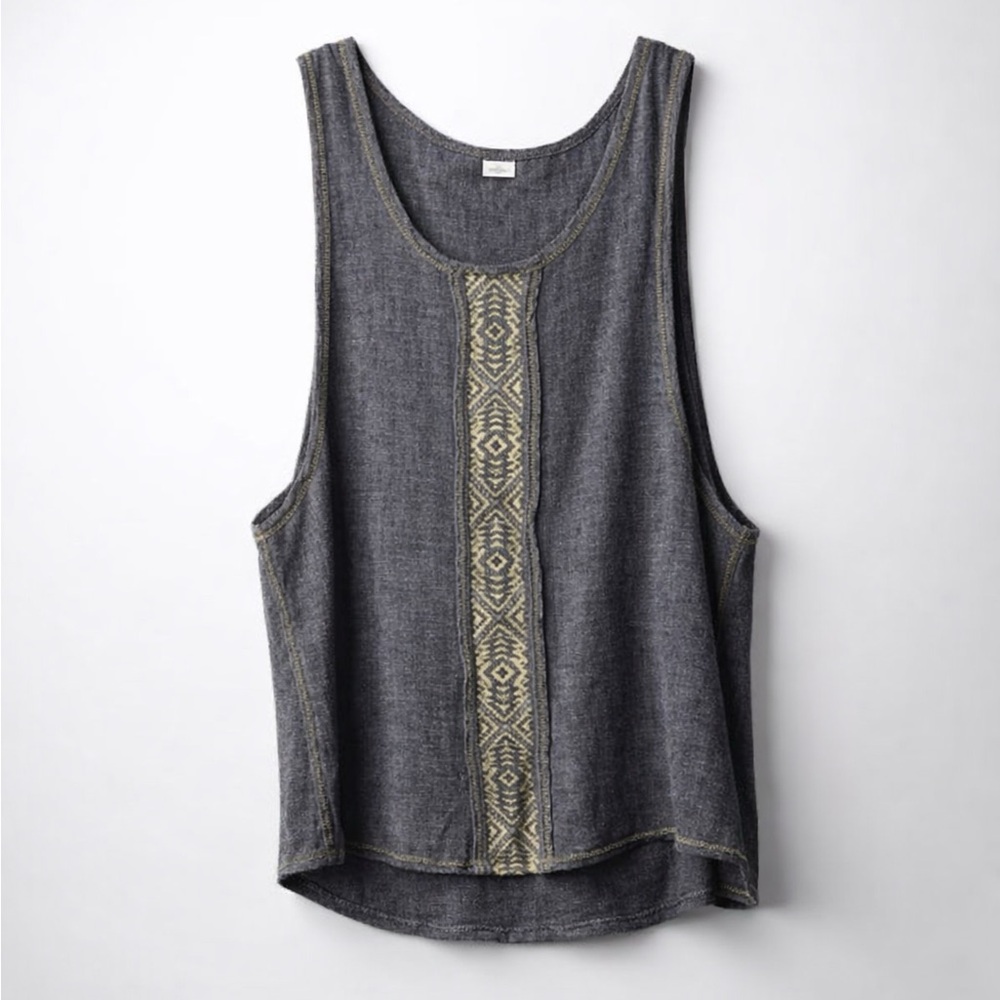 Ajjaya brand - KAZA Black and Brown Sleeveless Tank Top